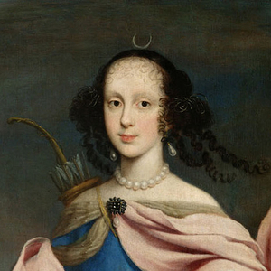 Detail from the painting of Empress Claudia Felicitas (1653–1676) by Giovanni Maria Morandi. Probably 1666.