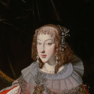 Detail of the painting of Empress Maria Leopoldine (1632–1649) by an unknown artist. Dated 1648.