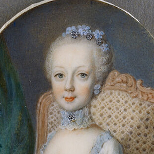Ausschnitt des Gemäldes von Maria Josepha (1751-1767) von einem unbekannten Künstler. Nach 1760.