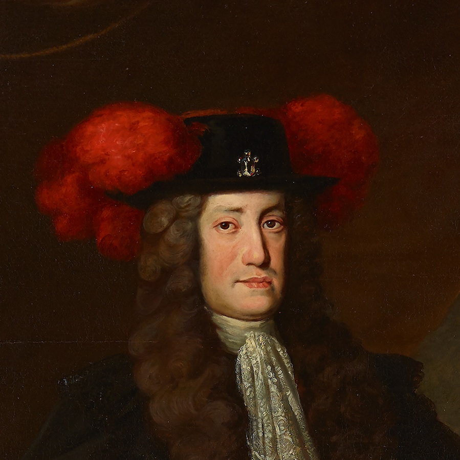 Detail from the painting of Emperor Charles VI (1685–1740) by Johann Gottfried Auerbach. Circa 1730.