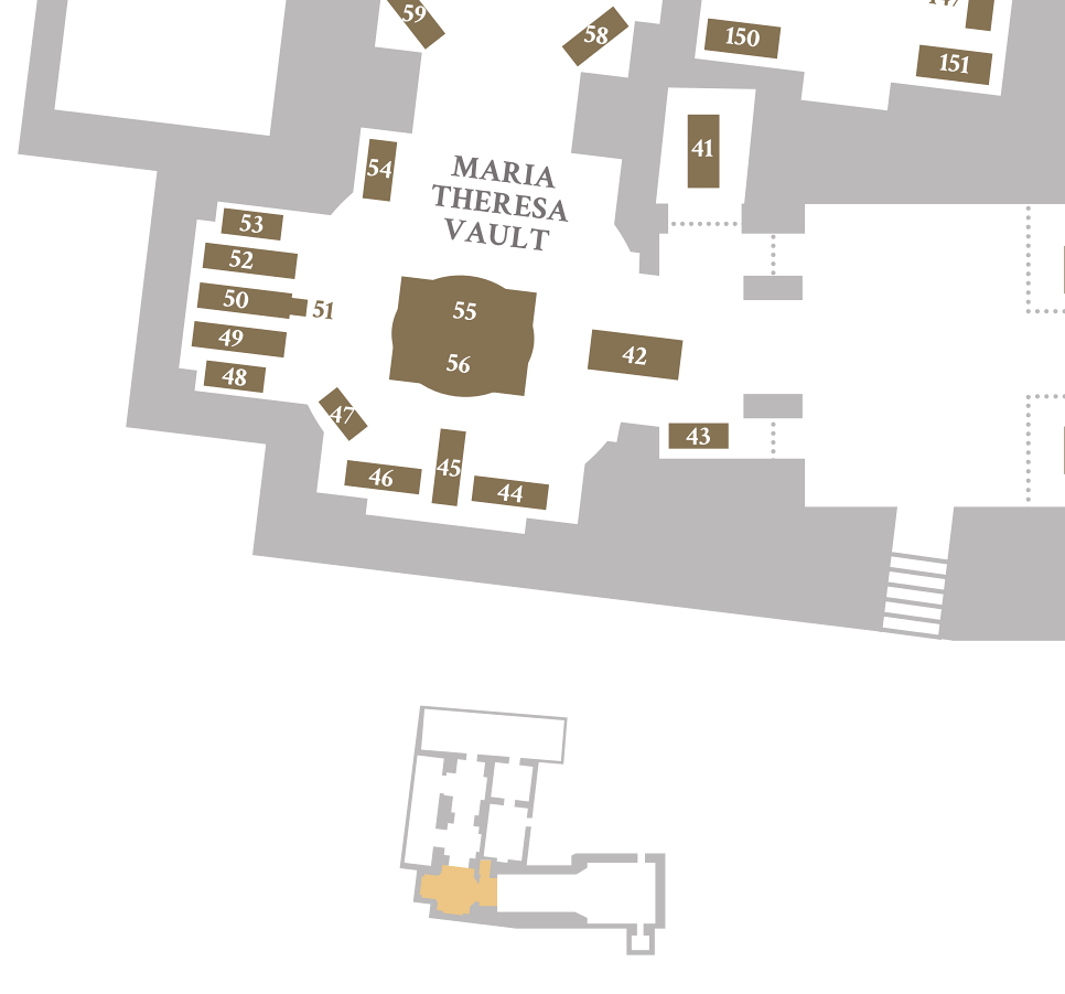 Excerpt from the map of the Capuchin Crypt – Maria Theresa Vault. Click to enlarge the map.